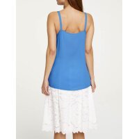 Top with embroidery, azure blue