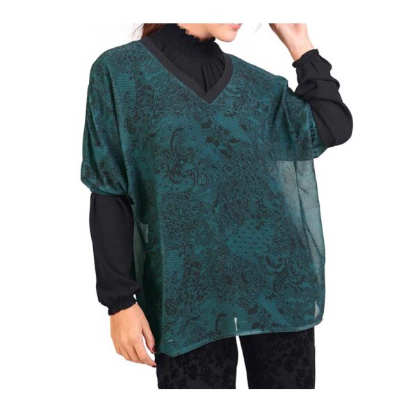Chiffon blouse, petrol