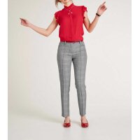 Designer-Bluse m. Volants, rot