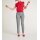 Designer-Bluse m. Volants, rot