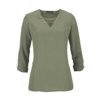 Bluse m. Ketten, oliv