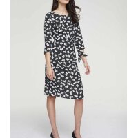 Druckkleid, schwarz-offwhite