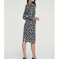 Druckkleid, schwarz-offwhite