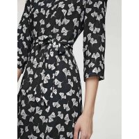 Druckkleid, schwarz-offwhite
