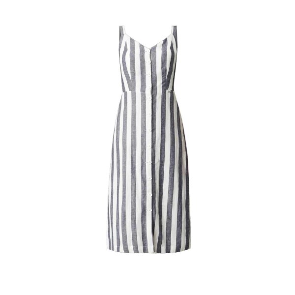 Marken-Leinenkleid "EDEM", weiß-grau