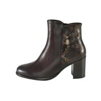 Marken-Lederstiefelette, braun-gemustert