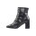 Leather bootie with laces, black