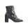 Leather bootie with laces, black