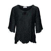 Spitzenbluse, schwarz