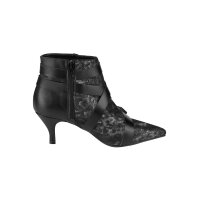 Leder-Stiefelette, schwarz