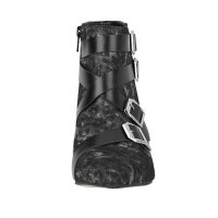 Leder-Stiefelette, schwarz