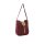 Veloursleder-Tasche m. Perlen, bordeaux