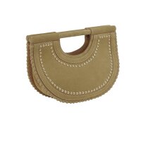 Leder-Tasche m. Nieten, hellbraun