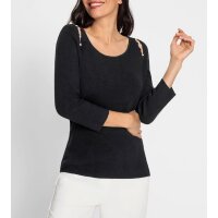 Sweater with cut-outs and beads, black
