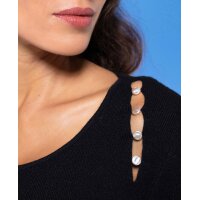 Sweater with cut-outs and beads, black