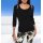 Sweater with cut-outs and beads, black