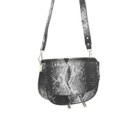 Designer-Tasche, schwarz-silberfarben