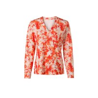 Wickel-Druckshirt, orange-ecru