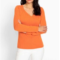 Seiden-Pullover m. Raffung, orange