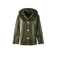 Übergangsjacke m. Glanz-Effekt, oliv