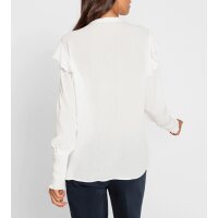 Crinkle-Schlupfbluse m. Volants, ecru
