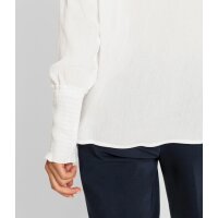 Crinkle-Schlupfbluse m. Volants, ecru