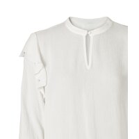 Crinkle-Schlupfbluse m. Volants, ecru