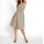 Druck-Kleid m. Gürtel, sesam-ecru