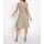 Druck-Kleid m. Gürtel, sesam-ecru