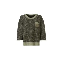 Sweter z kontrastowym wykończeniem, w kolorze khaki