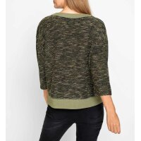 Sweter z kontrastowym wykończeniem, w kolorze khaki