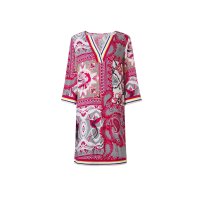 Print dress with cropped sleeves, ecru-rosé