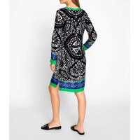 Print dress, blue/ green - ecru