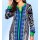 Print dress, blue/ green - ecru
