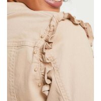 Designer-Jeansjacke m.Spitze, beige