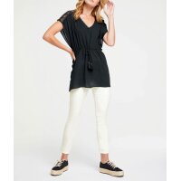 Oversized-Tunika m.Spitzenbesatz, schwarz