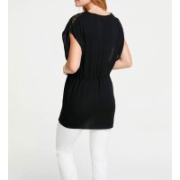 Oversized-Tunika m.Spitzenbesatz, schwarz