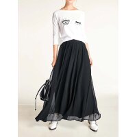 Maxi chiffon skirt, black