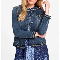 Denim jacket with effect yarn, blue denim