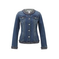 Denim jacket with effect yarn, blue denim