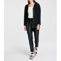 Hooded shirt jacket with sequins, black