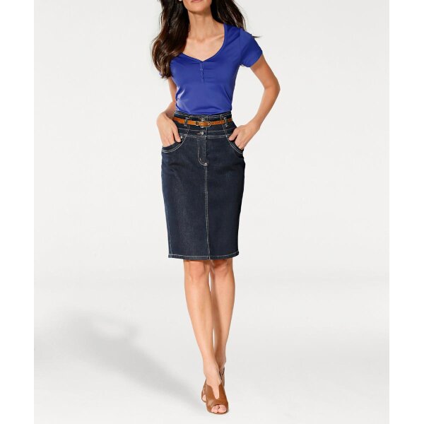Designer-Optimizer-Jeansrock, dark-denim