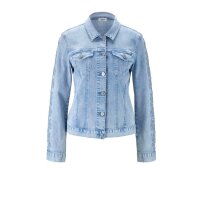 Denim jacket with embroidery, bleached