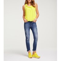 Chiffon blouse top, neon yellow