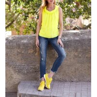 Chiffon blouse top, neon yellow
