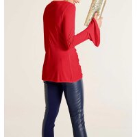Wrap shirt with flounces, red
