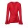Wrap shirt with flounces, red