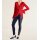 Wrap shirt with flounces, red