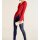 Wrap shirt with flounces, red