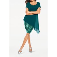 Designer-Cocktailkleid m. Pailletten, dunkelgrün